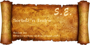 Sorbán Endre névjegykártya