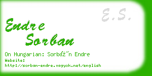 endre sorban business card